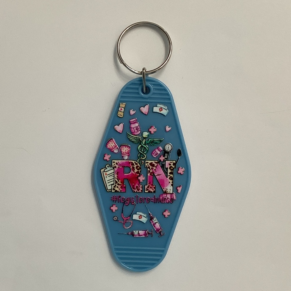Blue RN Medical Keychain
